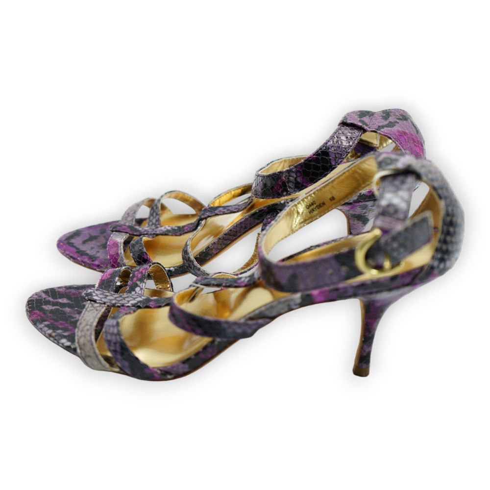 COACH Shoes Purple/Pink Python Strappy‎ Heels Size 6B Women's - Picture 6 of 12